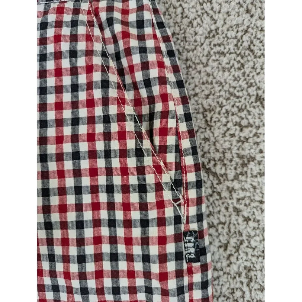 COR3 Plaid Shorts‎ Red Black Y2K Men's Size 34 11